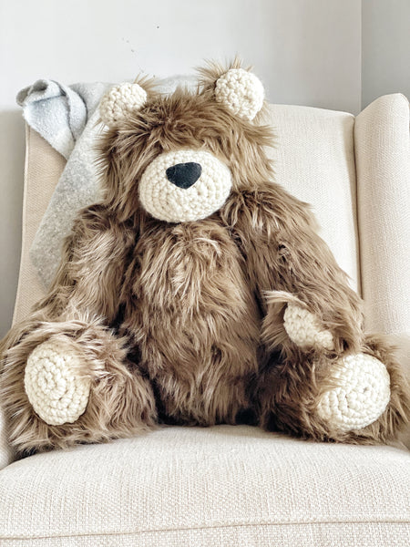 ClaraLoo Large Plush Bear Bud - Cappuccino Grizzly